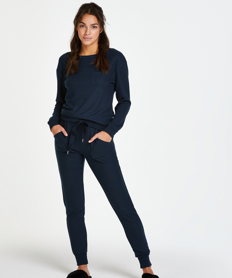 Waffle pyjama set, Blue