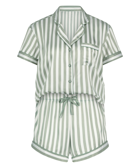Satin Pyjama Set, Green
