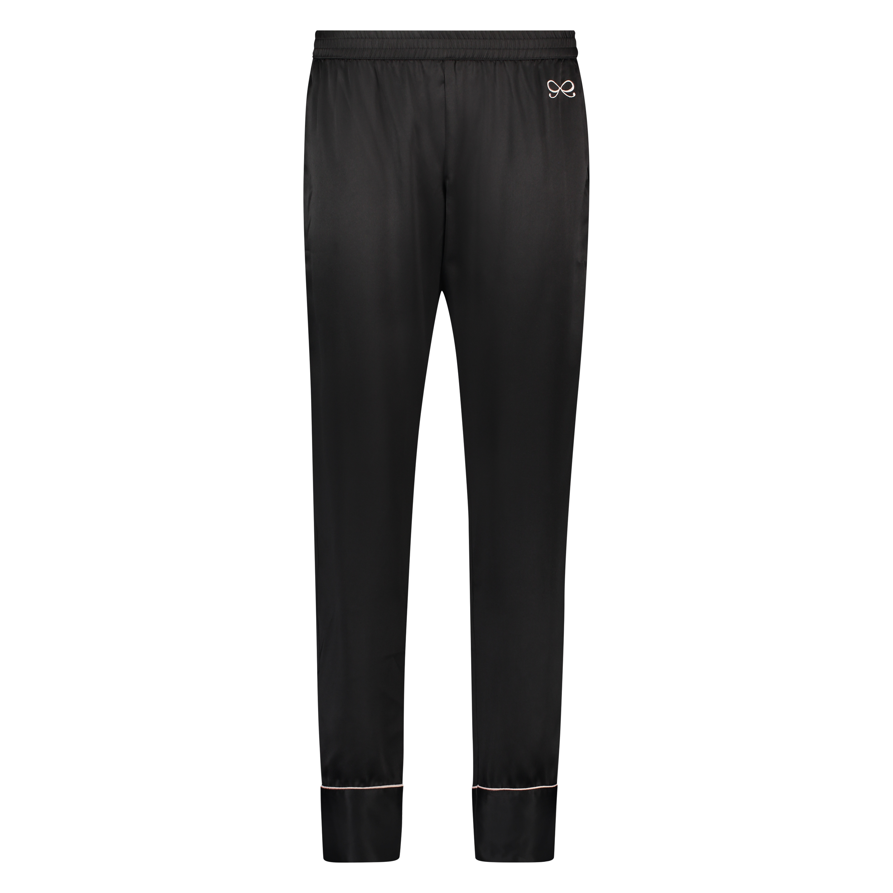 Satin Pyjama Pants Bow, Black, main