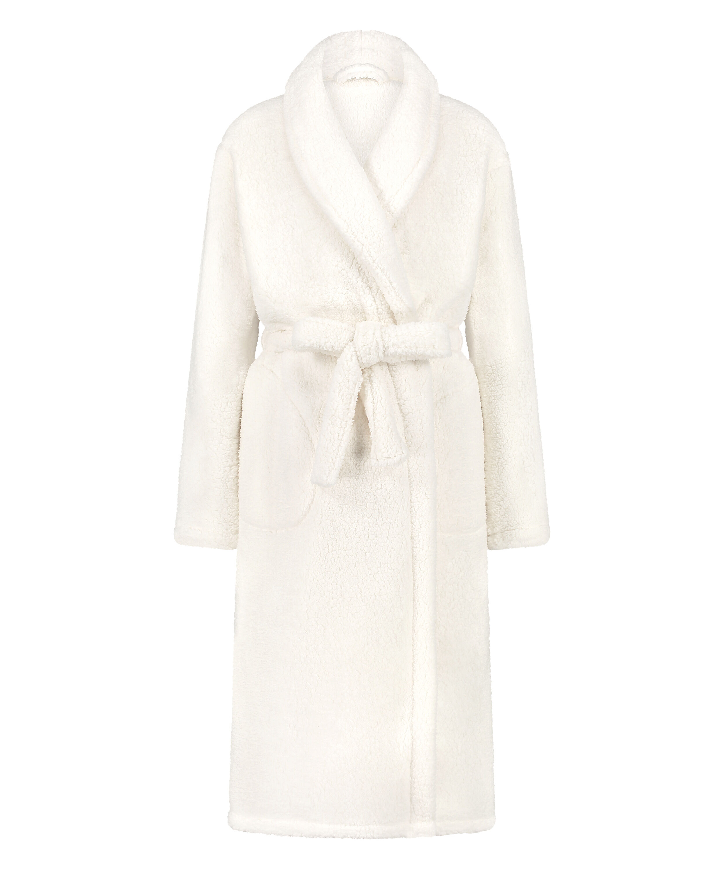 Fleece Bathrobe, White