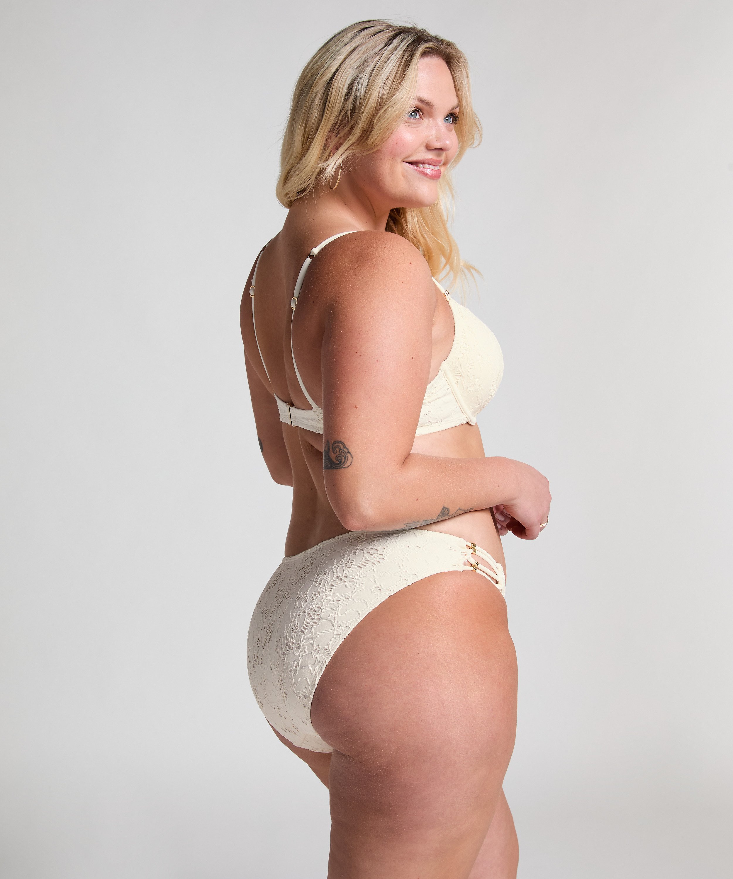 Crochet Bikini Bottoms, White, main