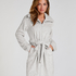 Zip Fleece Bathrobe, Grey