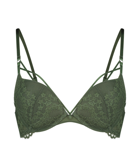 Daisy Padded Underwired Maximizer Bra, Green