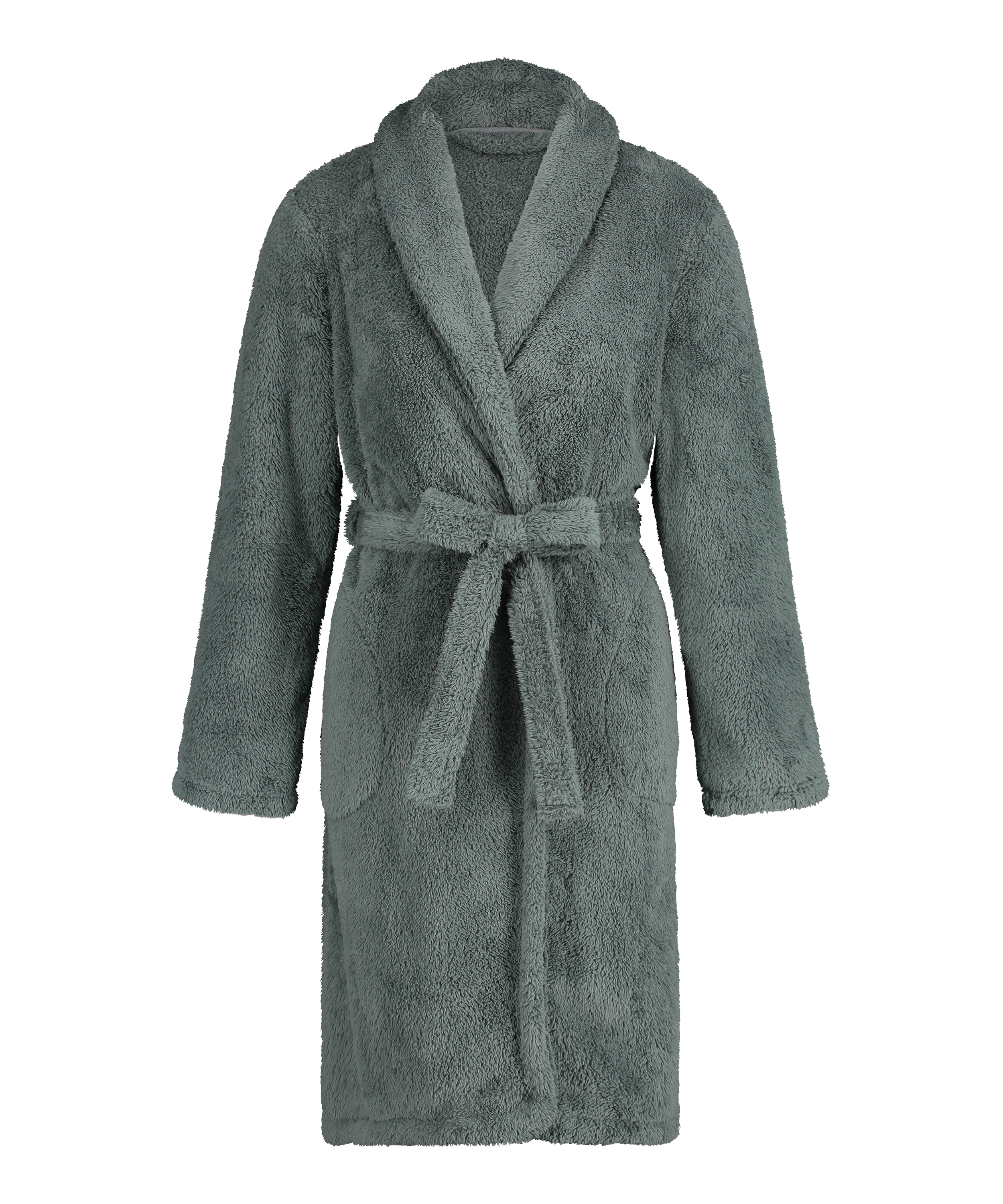 Fleece Bathrobe Short, Green, main