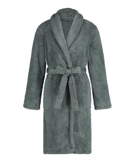Fleece Bathrobe Short, Green