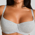 Cotton Padded Underwired Bra, Grey