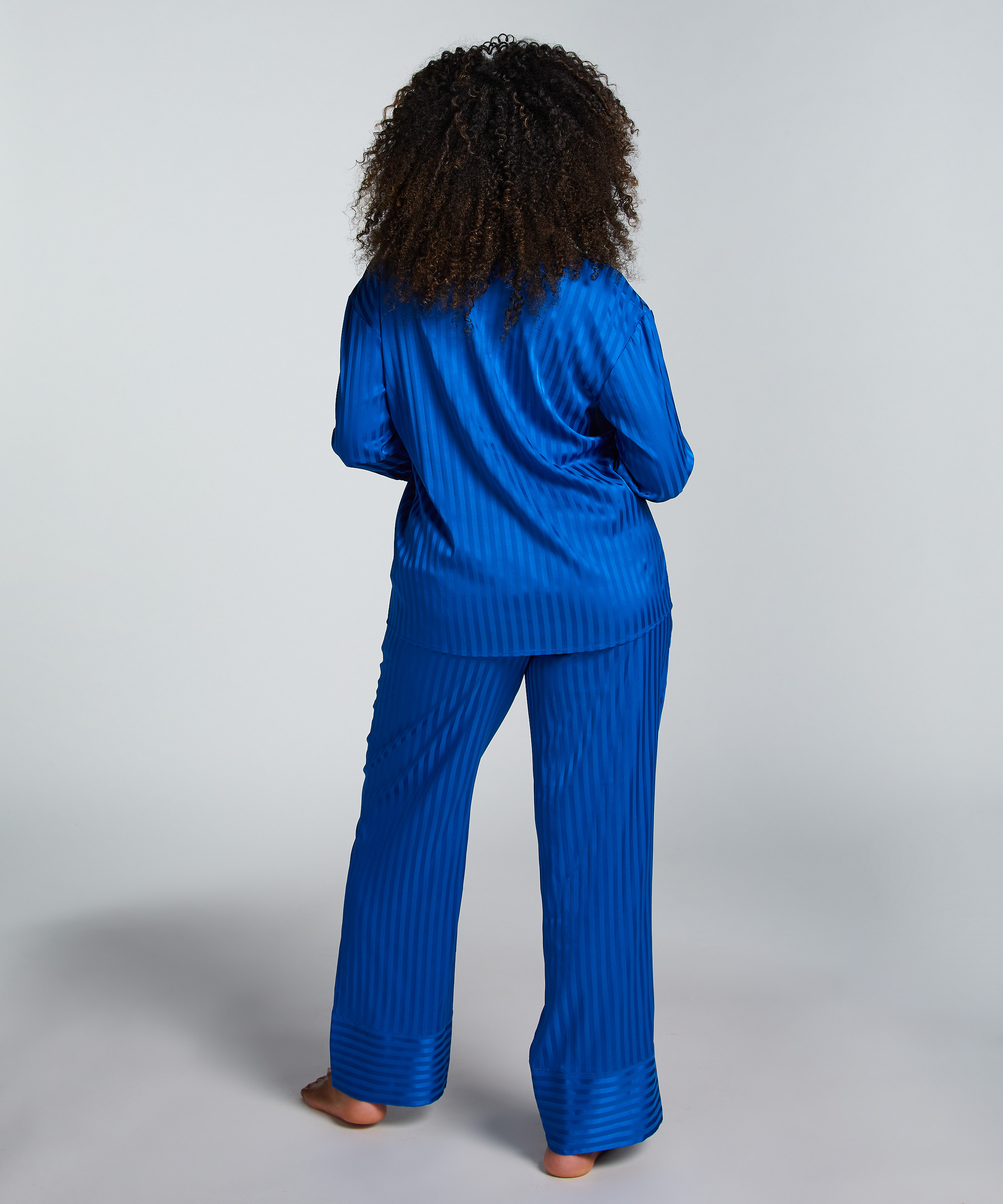 Satin Long-Sleeved Jacket, Blue, main