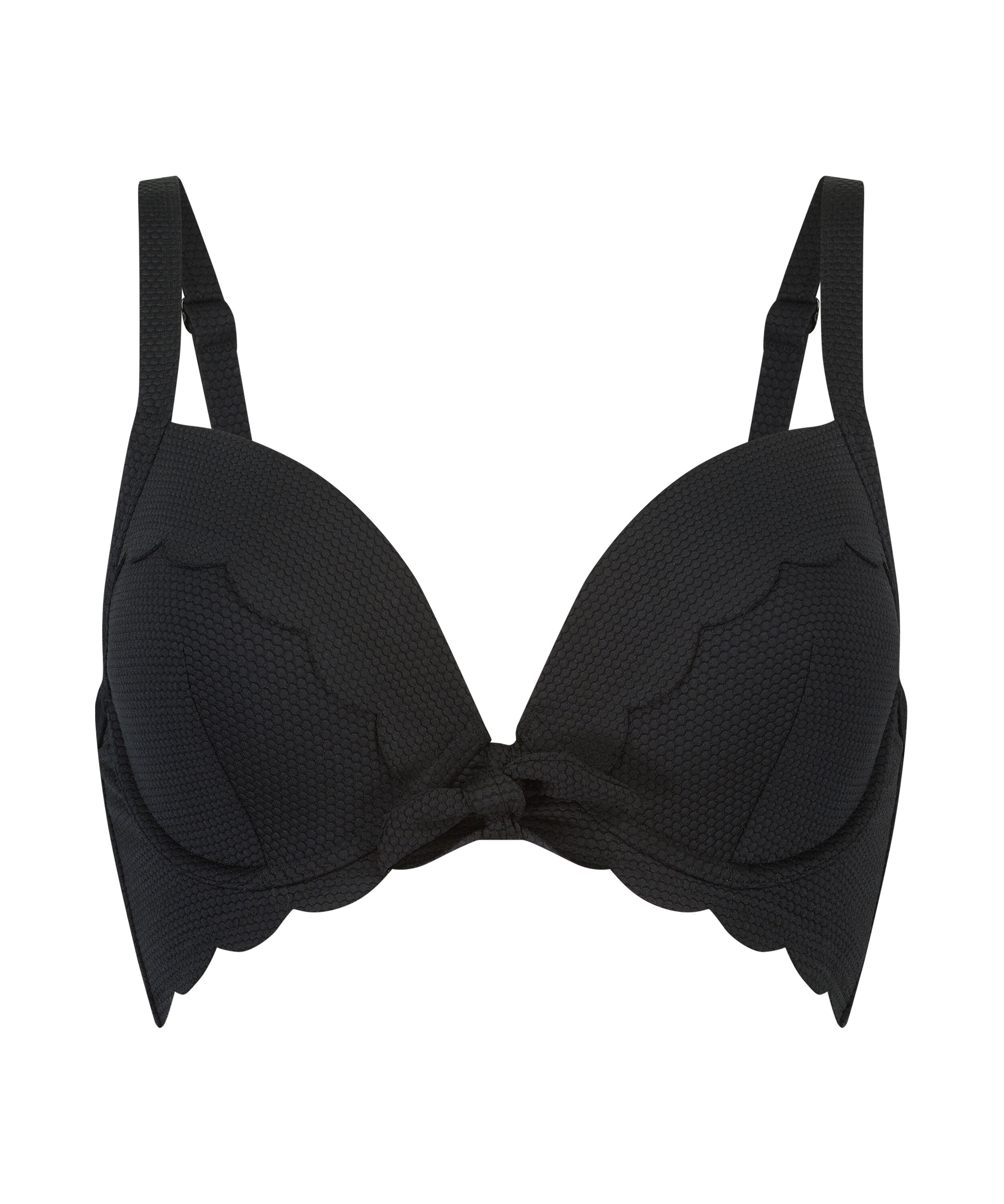 Scallop padded underwired bikini-top
