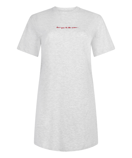 Round Neck Nightshirt, Grey