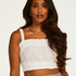 Ruched Crop Top, White