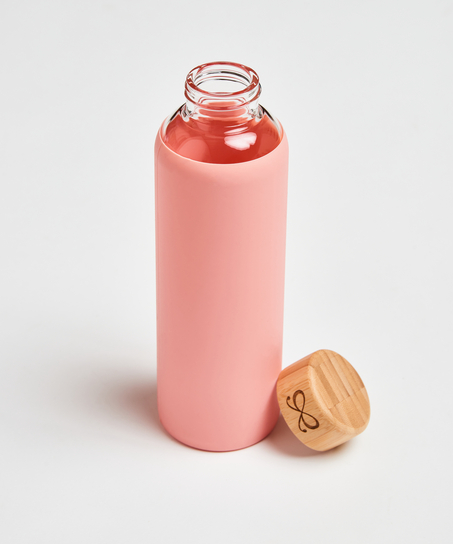 Glass water bottle, Pink
