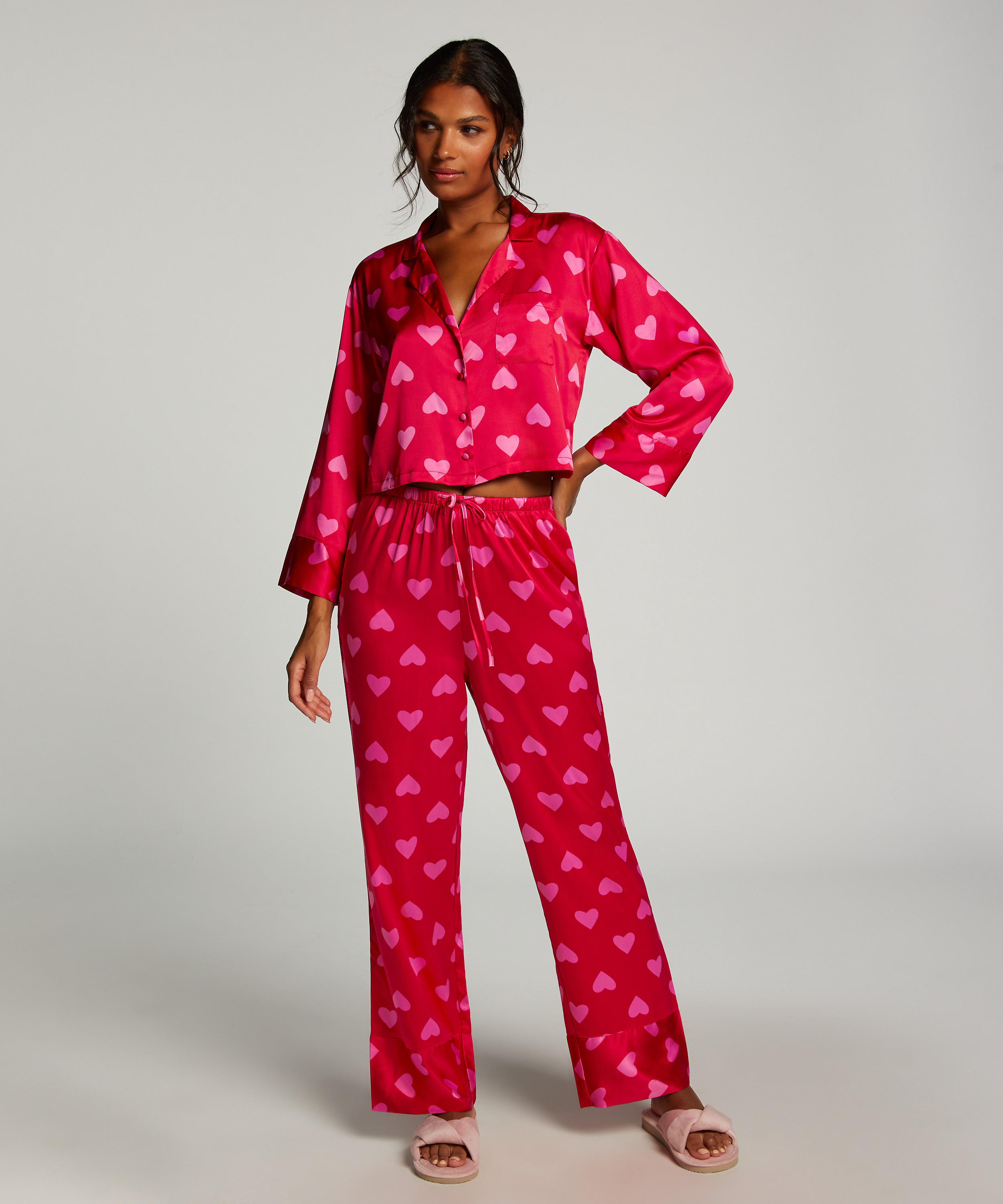 Satin Trousers, Red, main