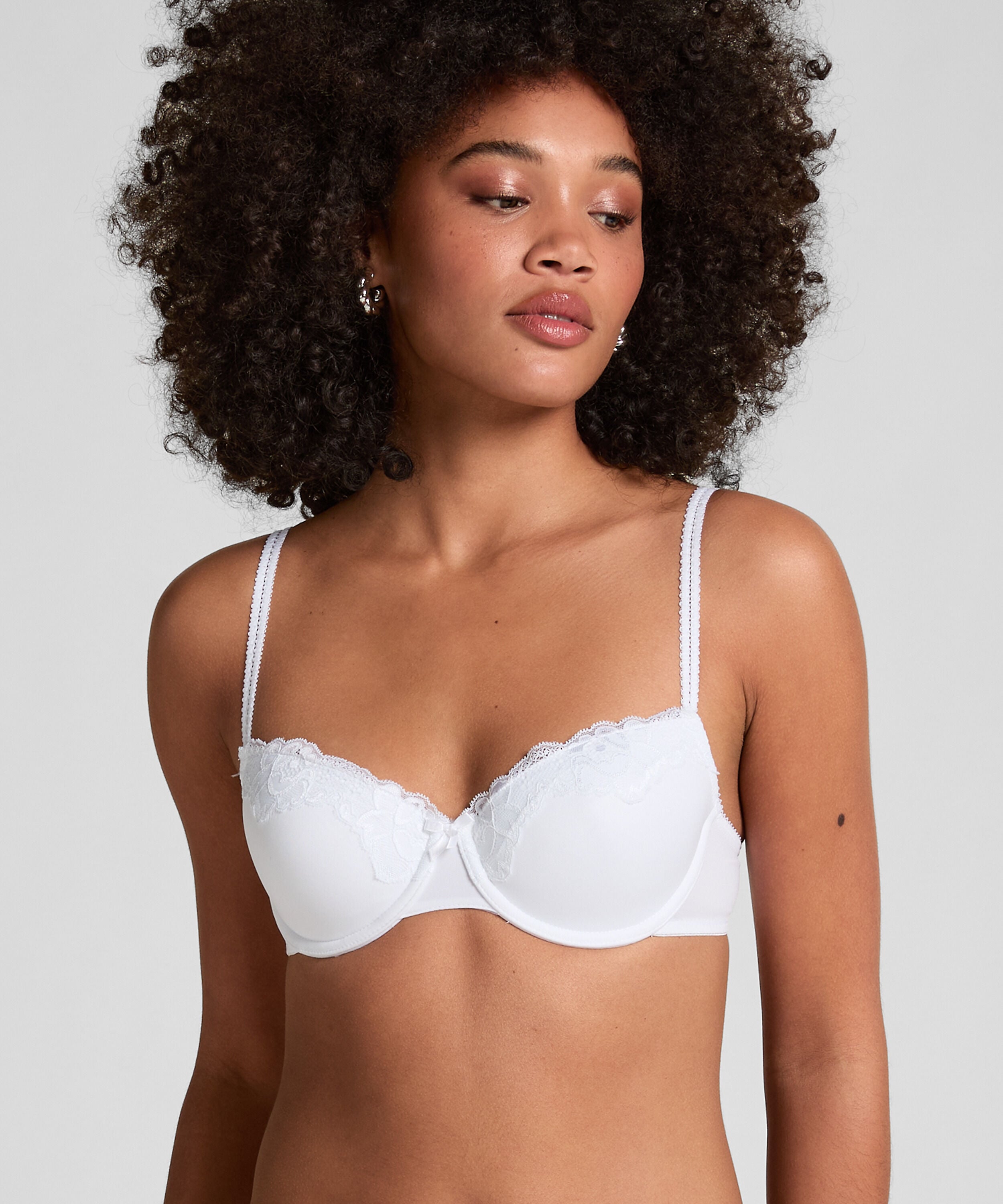 Secret Lace Padded Underwired Bra, White Secret Lace Padded Underwired Bra, White