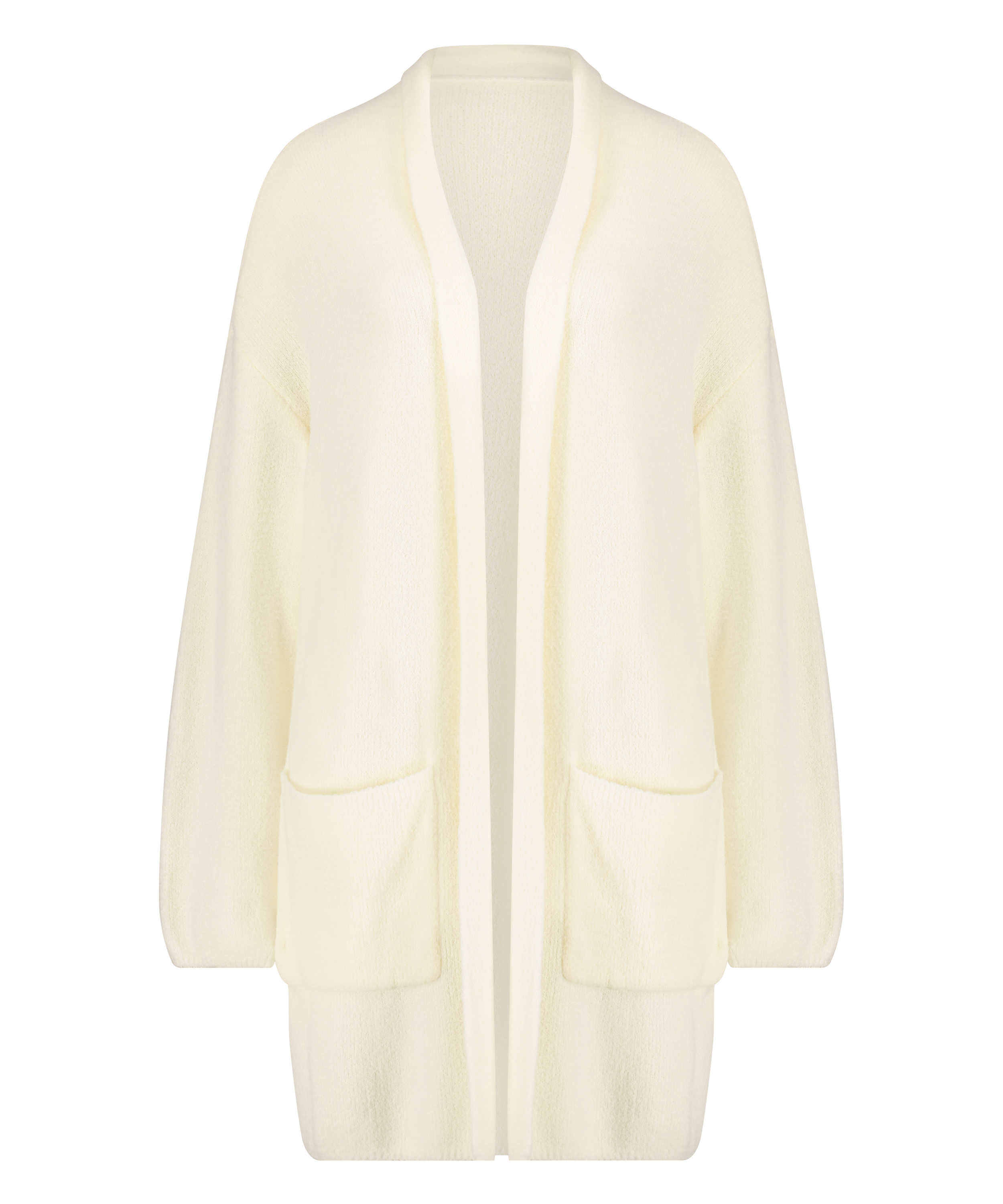 Premium Fluffy Long Vest, White, main