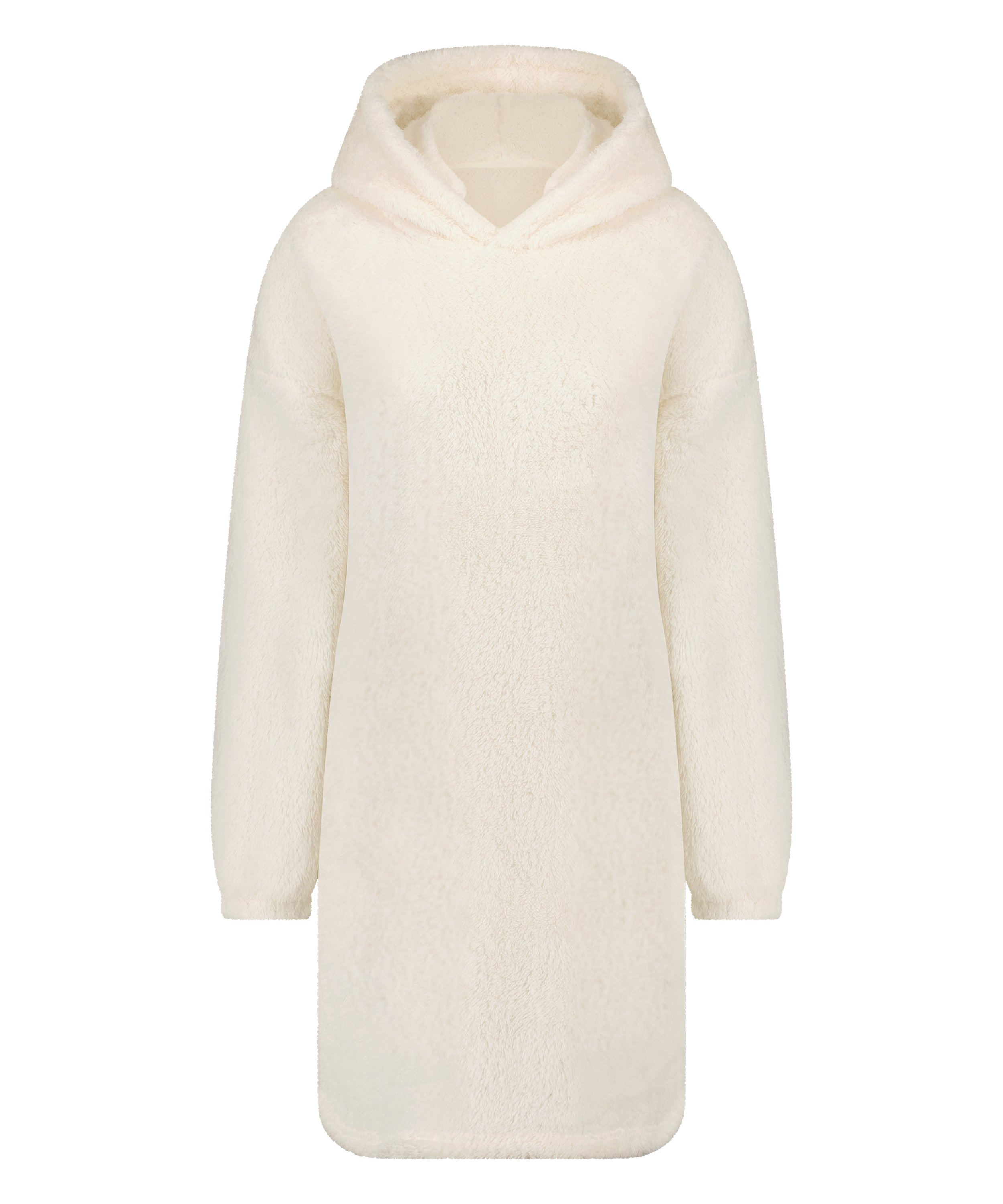 Snuggle Fleece Lounge Dress, White, main
