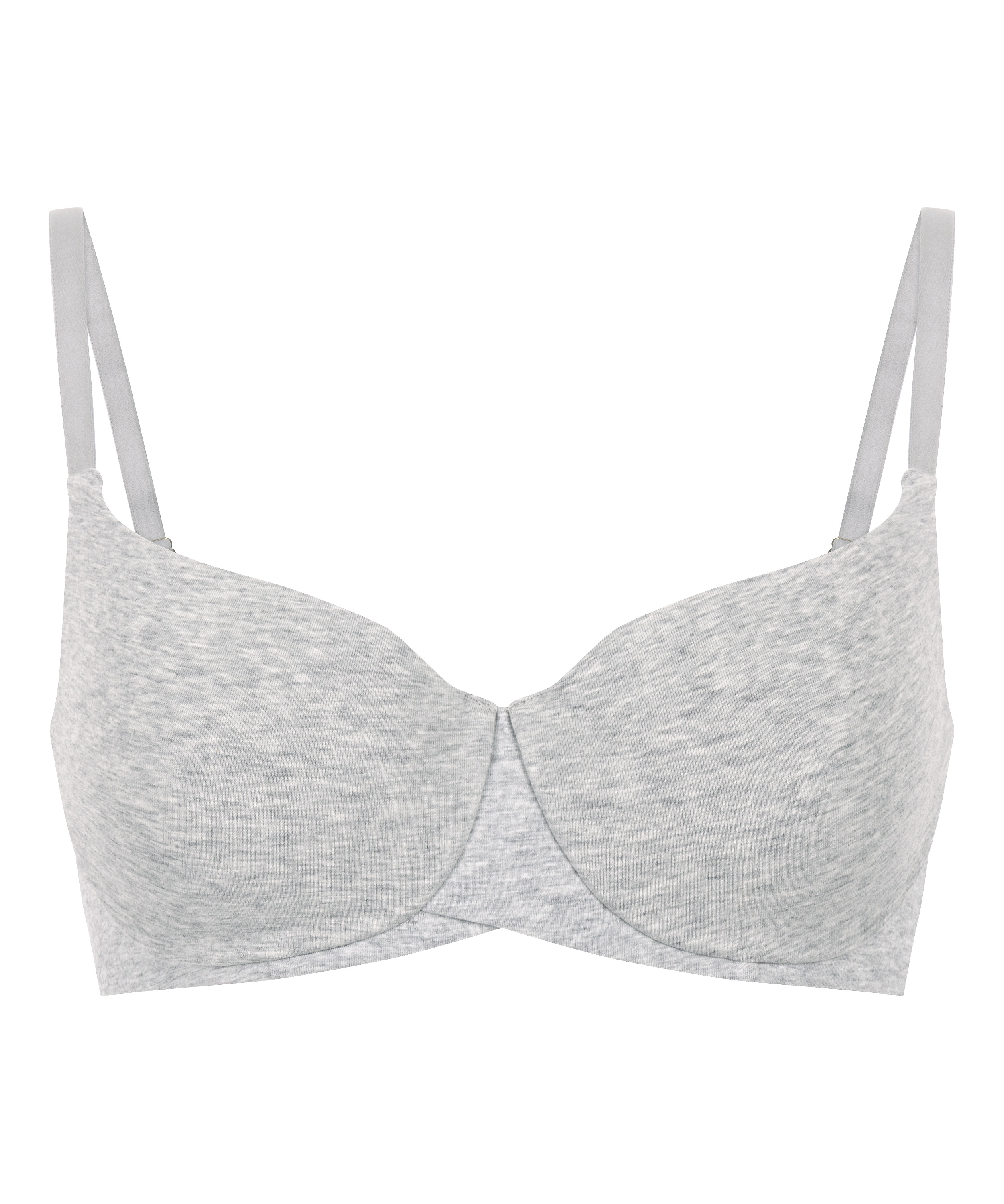 Cotton Padded Underwired Bra, Grey, main