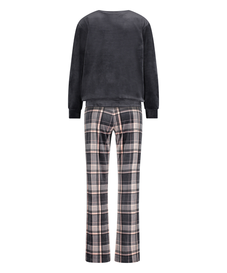 Velvet pyjama set, Grey