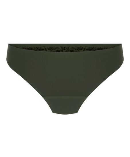 Lace Back Invisible Thong, Green