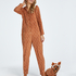 Reindeer Fleece Onesie, Brown
