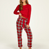 Petite Twill Check Pyjama pants, Red