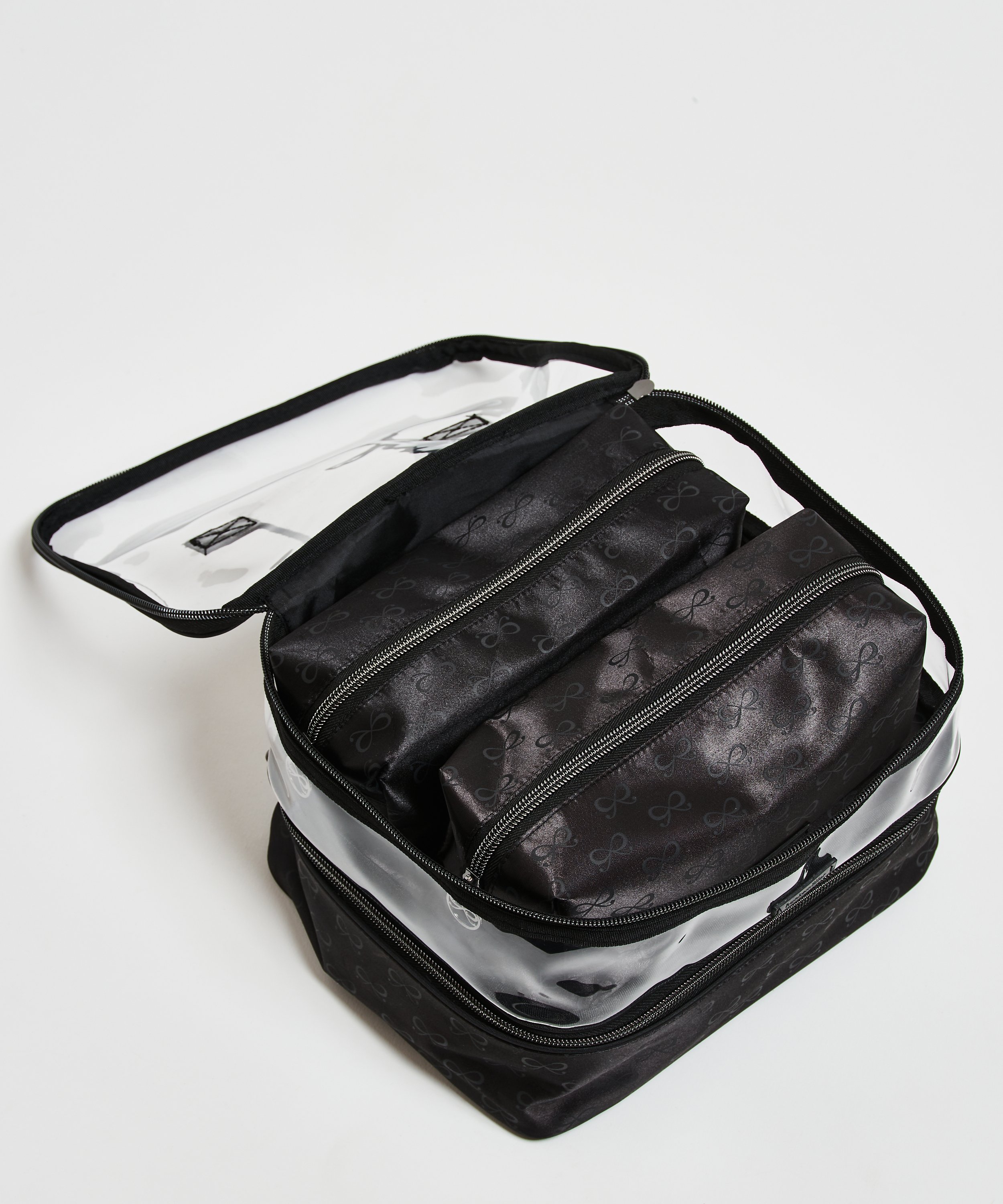 3 pack make-up bag, Black, main