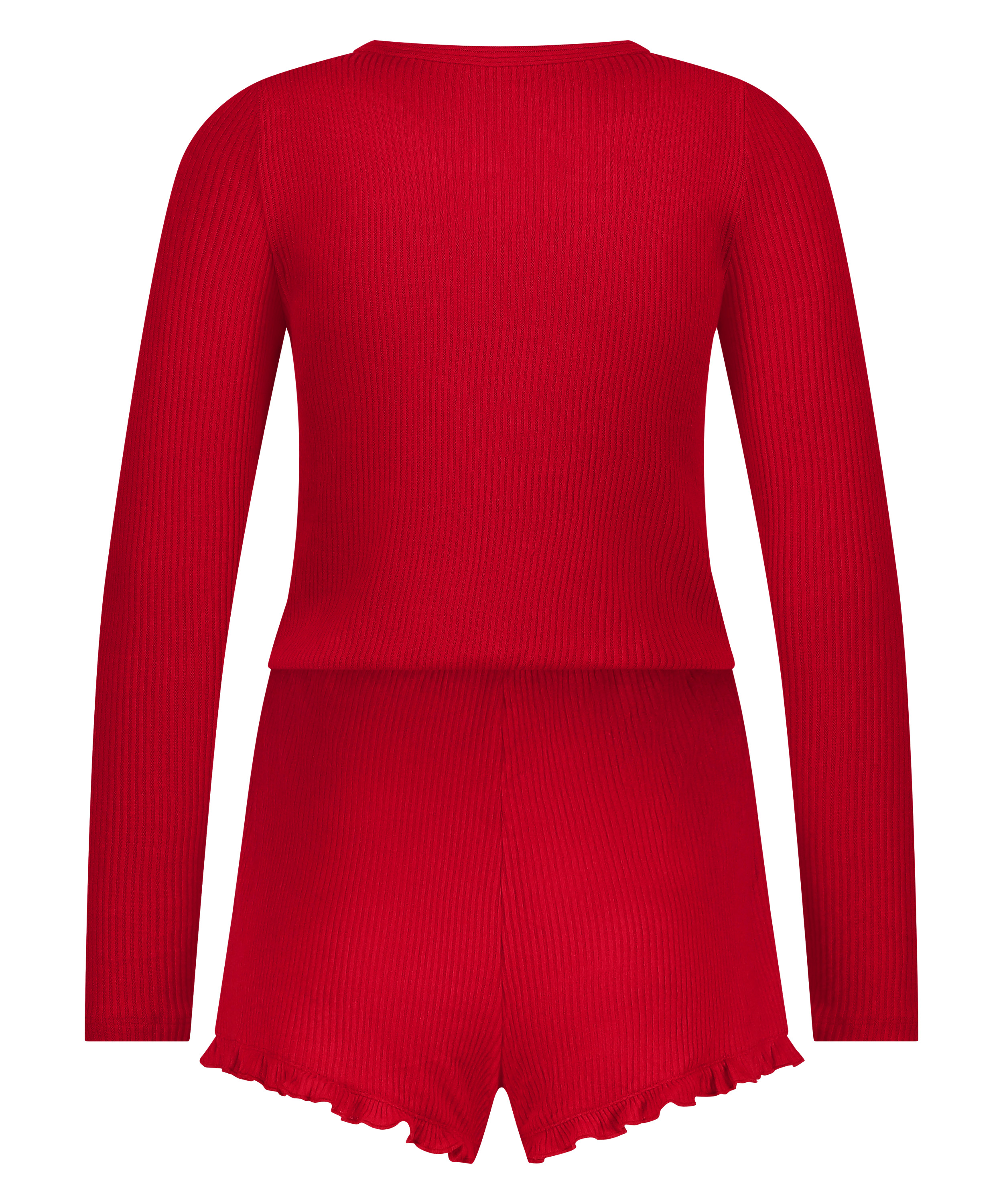 Brushed Short Onesie, Red, main