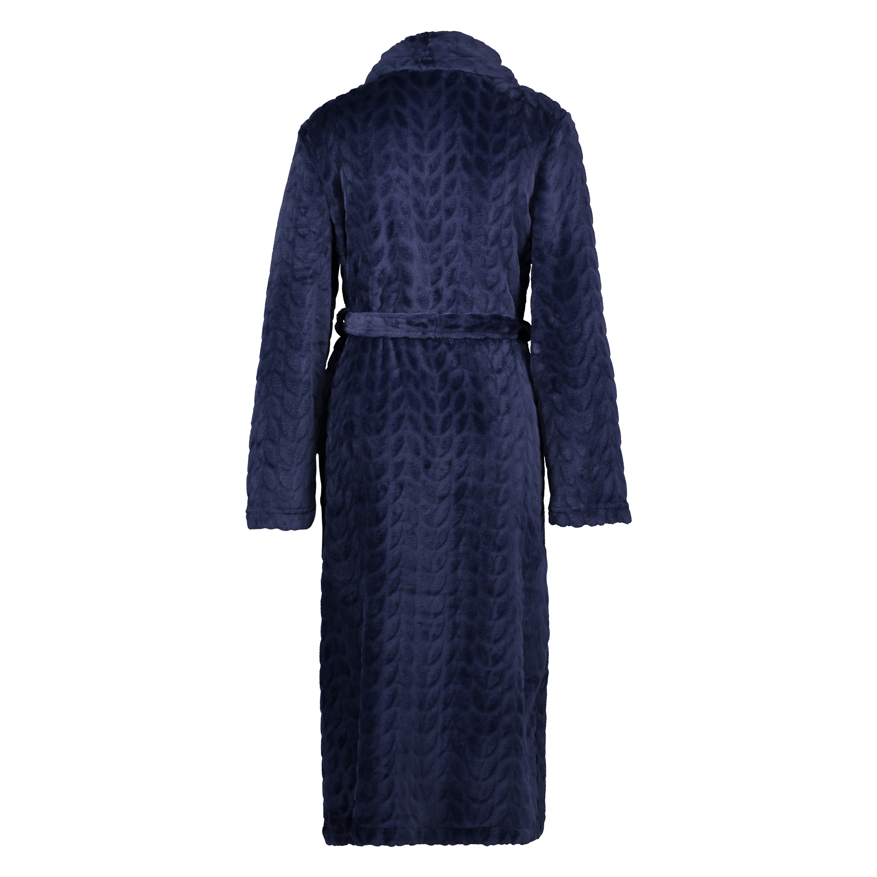 Leaves Fleece Bathrobe, Blue, main