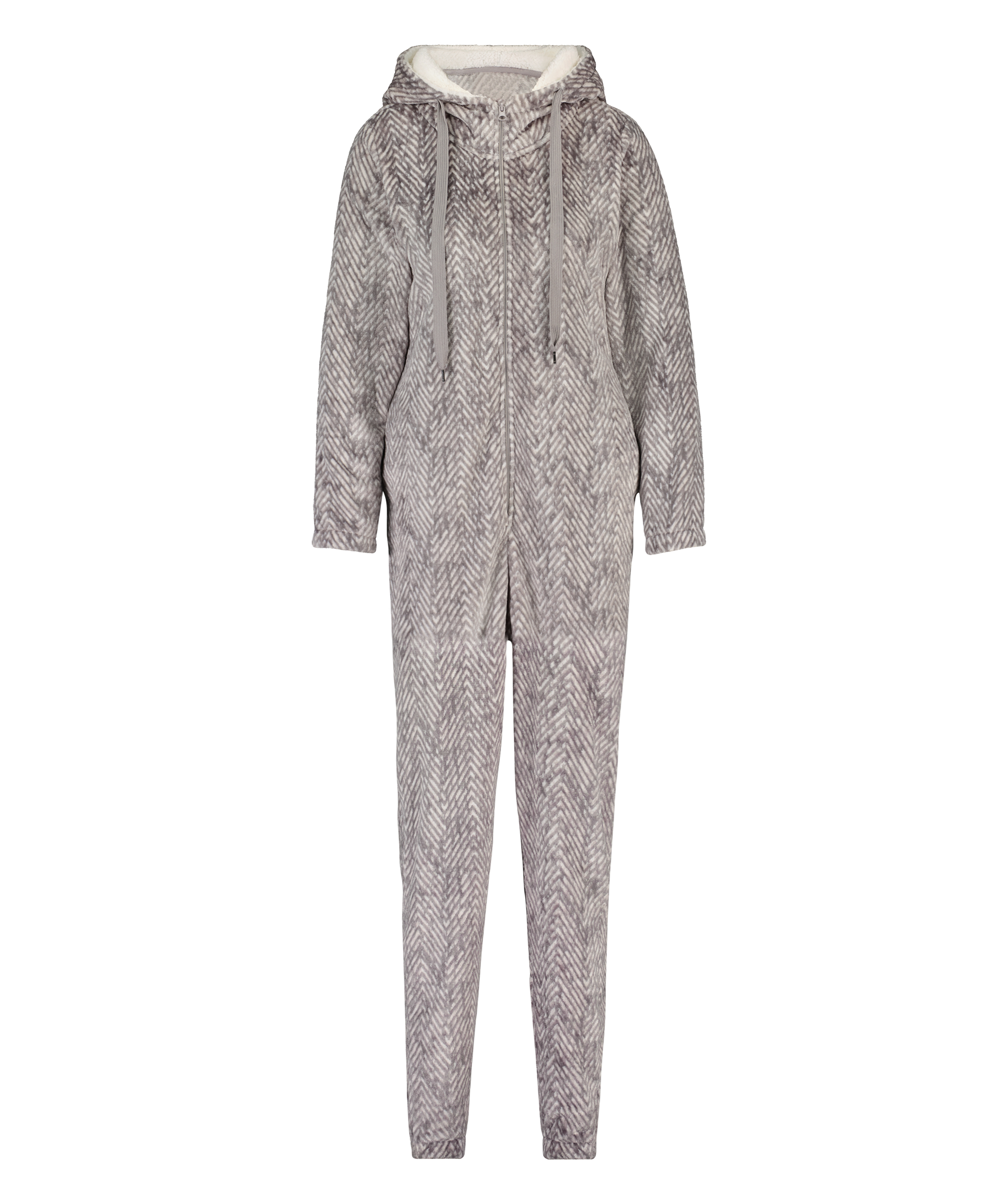 Flannel Fleece Onesie, Grey, main
