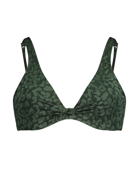 Tonal non-padded underwired bikini top, Green