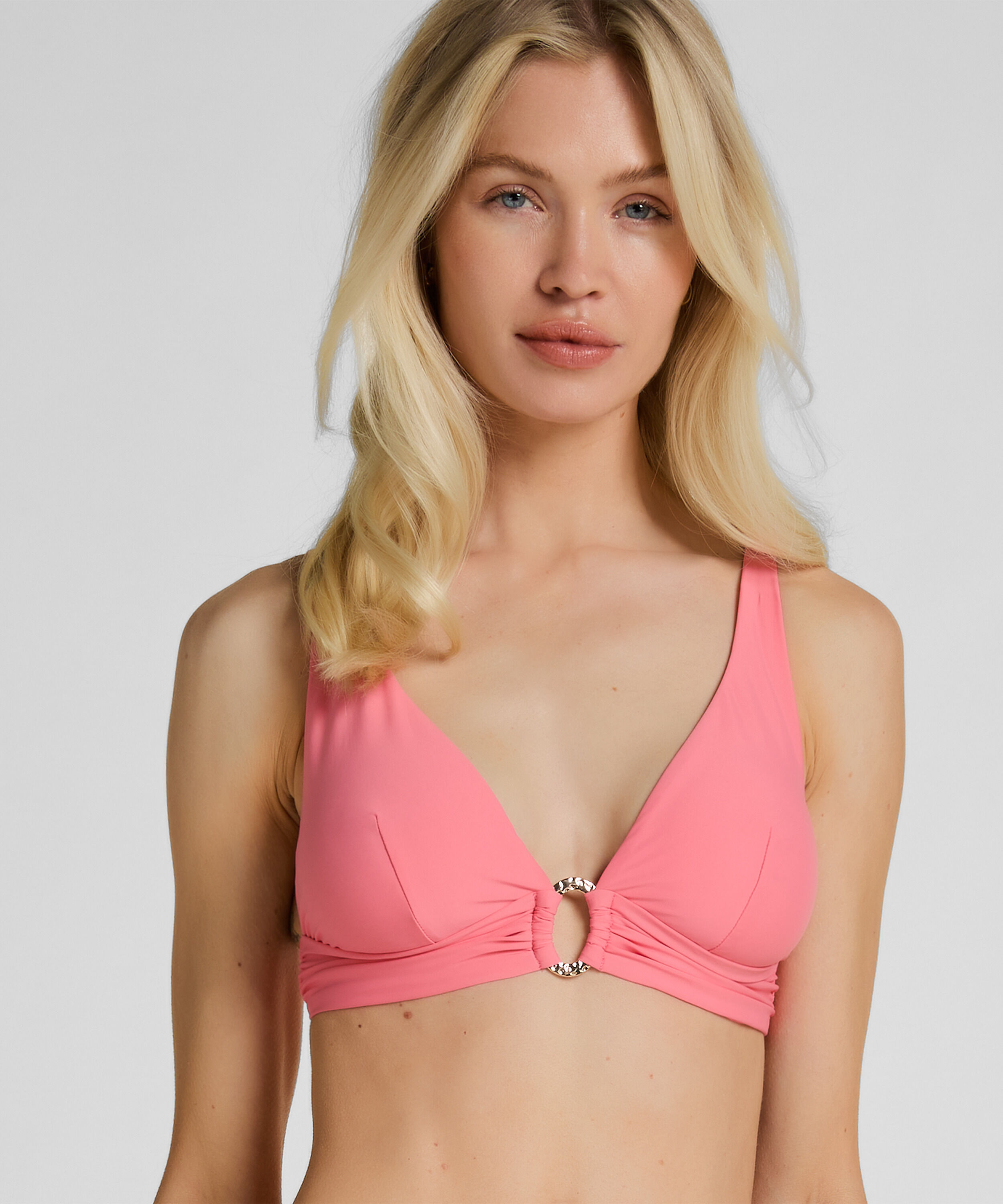 Triangle Bikini Top Luxe, Pink Triangle Bikini Top Luxe, Pink