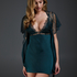 Satin Holly slip dress, Green