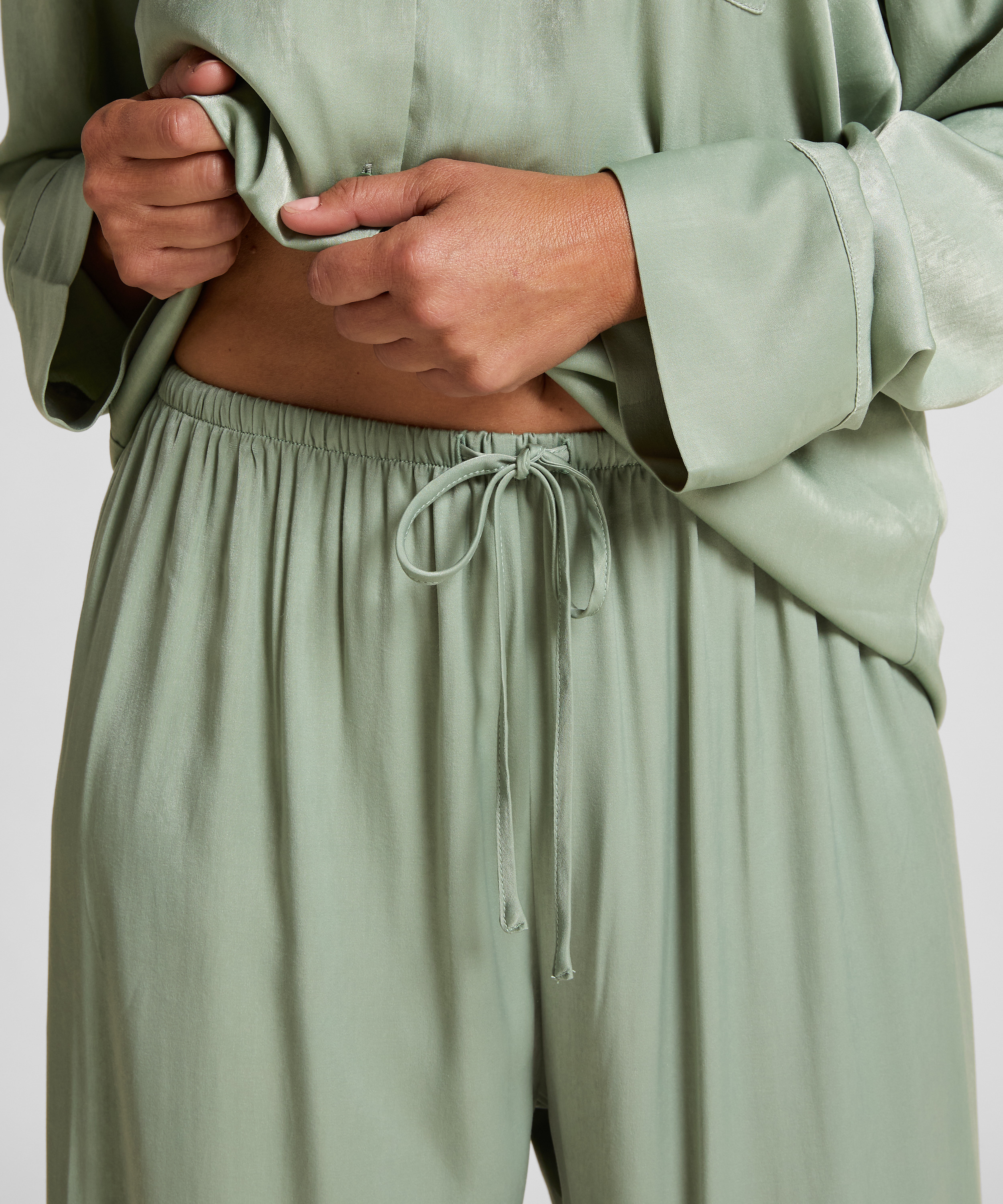 Satin Trousers, Green, main