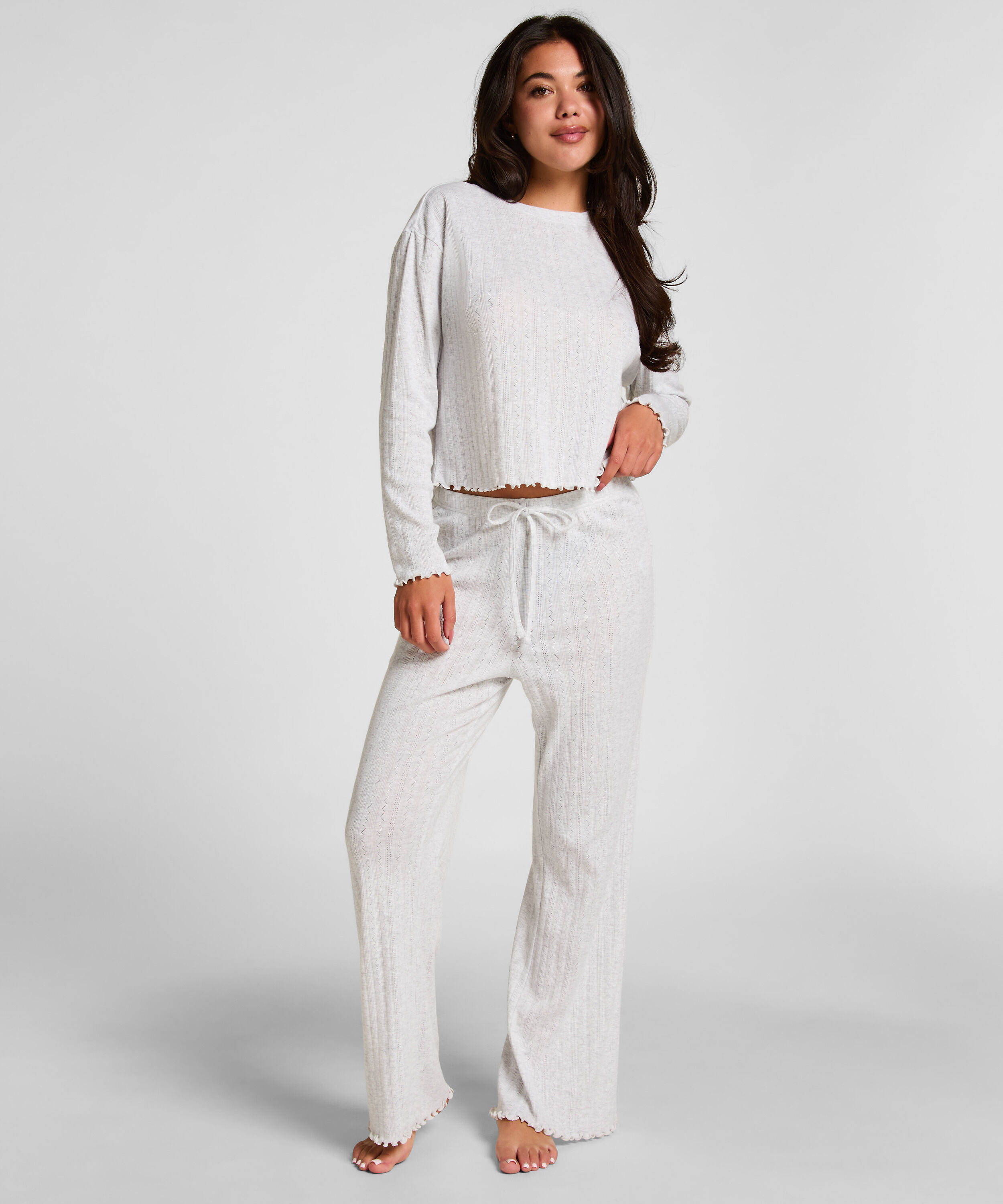 Pointelle Pyjama Pants, Beige