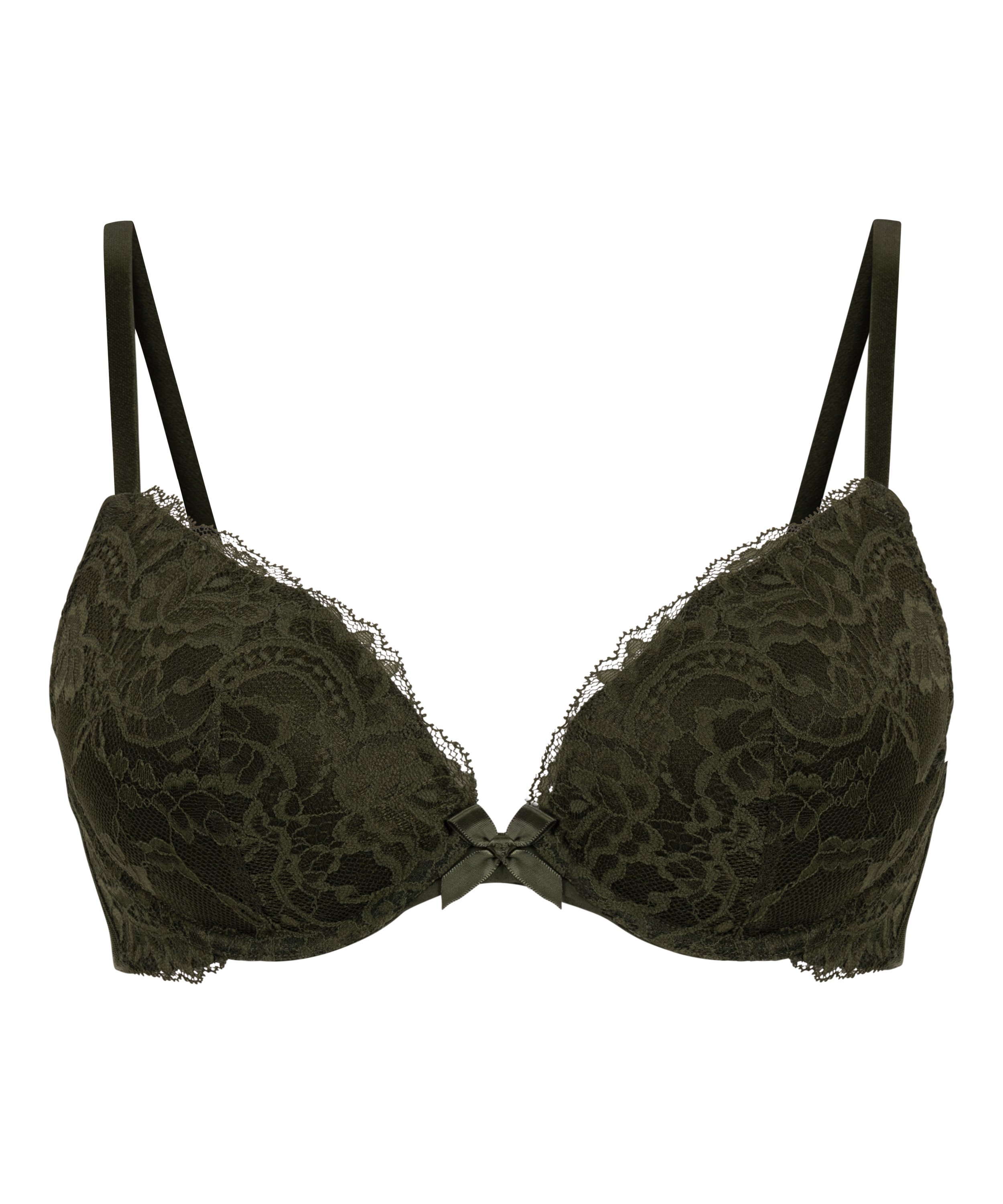 Teddy Padded Underwired Push-Up Bra, Green, main