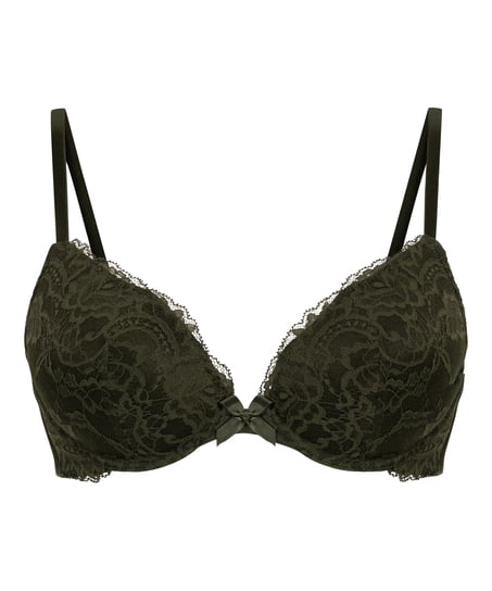 Teddy Padded Underwired Push-Up Bra, Green