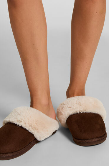 Hunkemöller Betty Fake Fur Mule Brown
