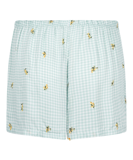 Short Viscose Check Print, Green