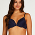 Marine Padded Underwired Push-Up Bra, Blue