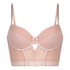 Malika padded longline underwired bra, Pink