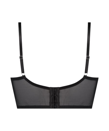 Arabella padded longline underwired bra, Black