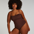 Bandeau Scallop Swimsuit, Brown
