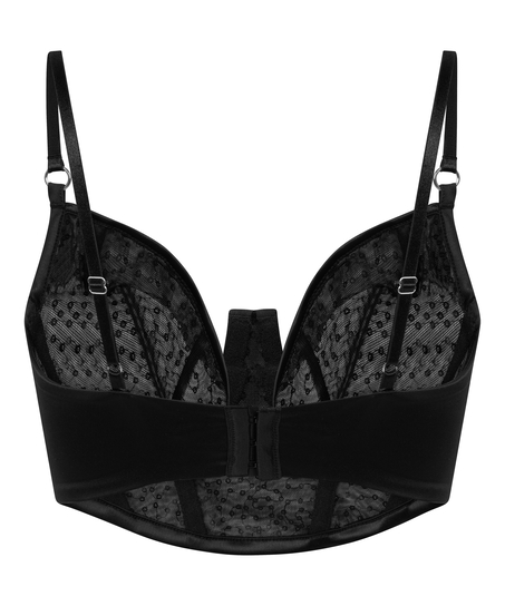Elle Non-Padded Underwired Longline Bra, Black