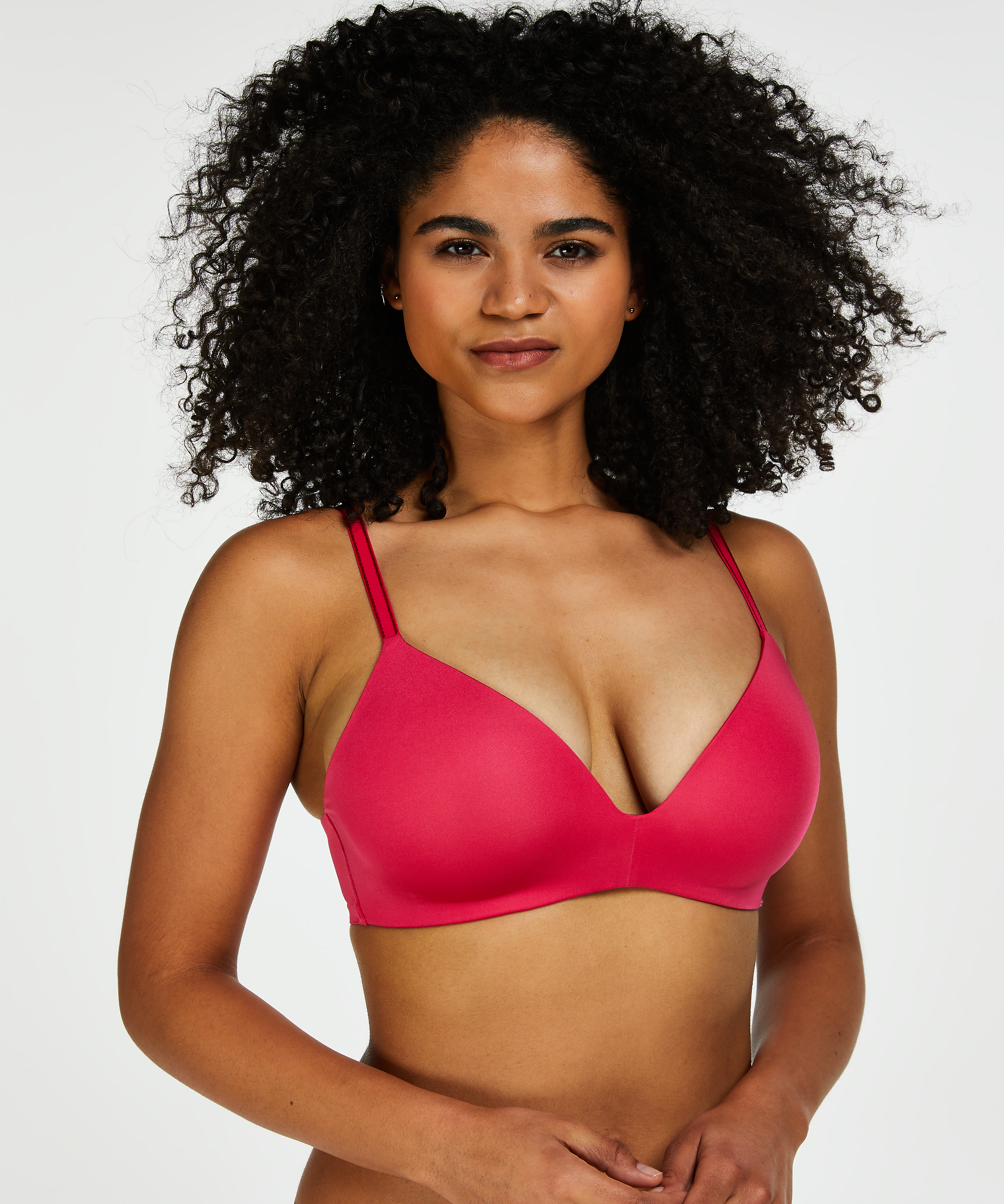 Mona Padded Non-Wired Push-Up Bra, Pink, main