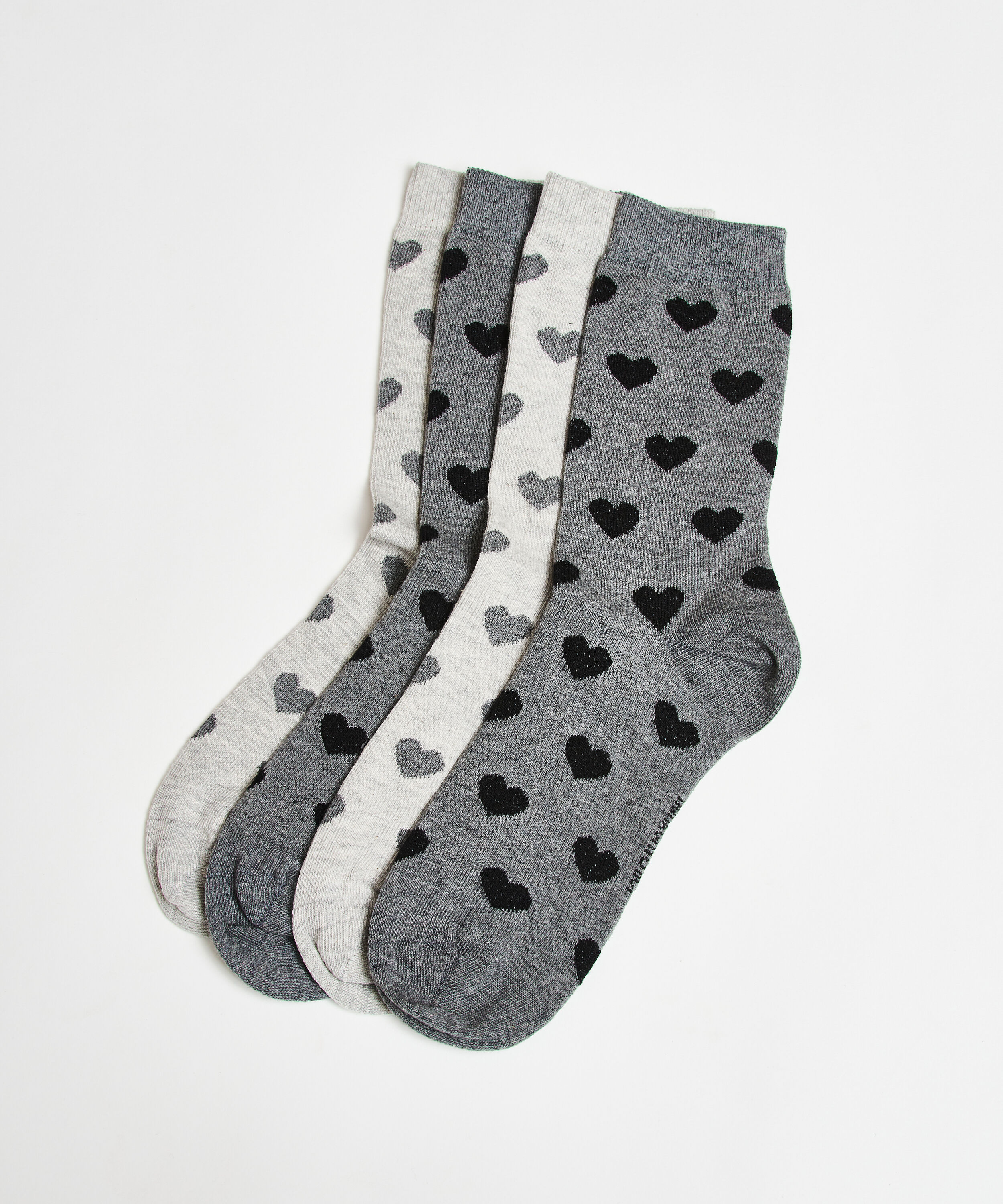 2 Pairs Cotton Socks, Grey