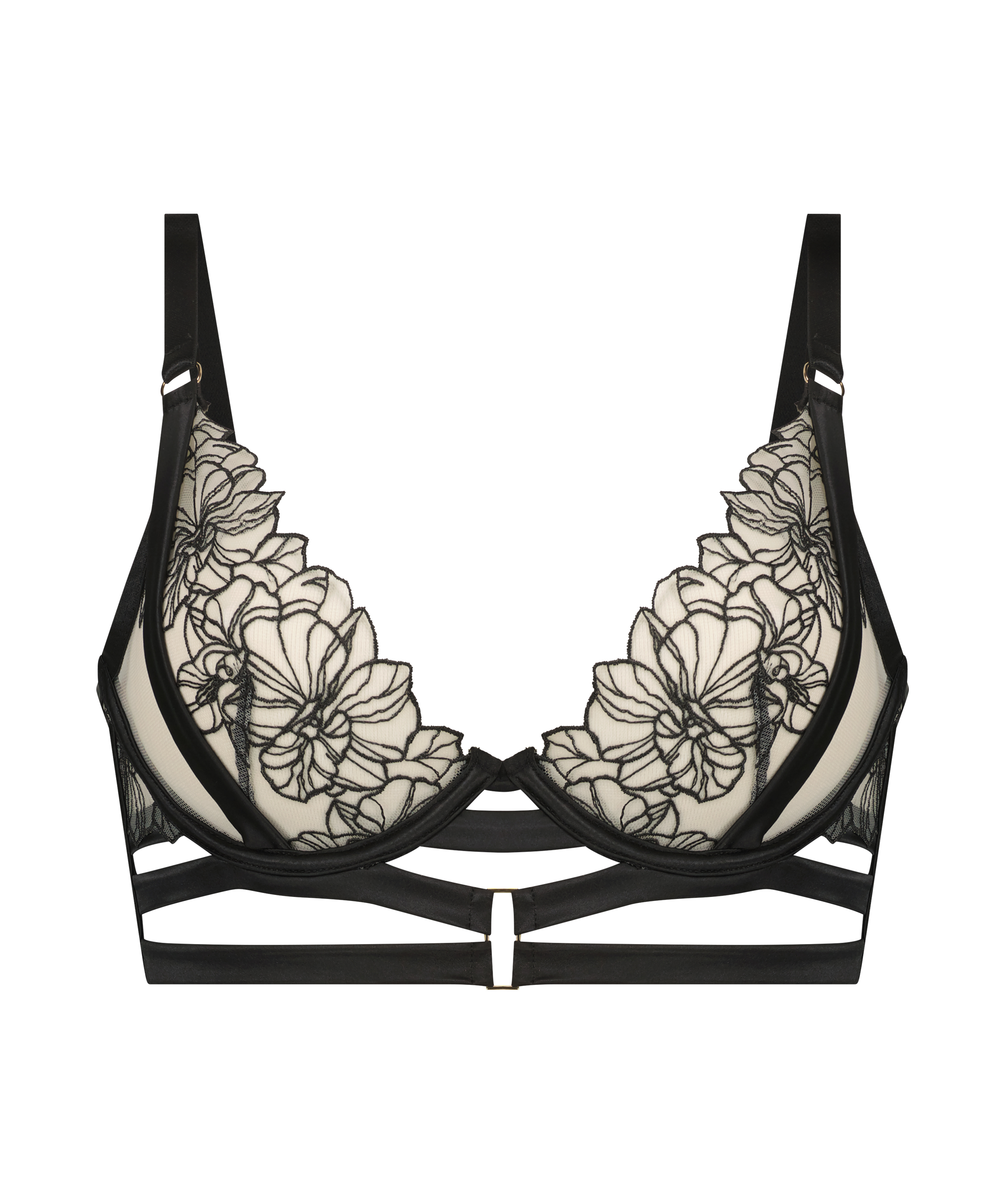 Tara Non-Padded Longline Underwired Bra, Black, main