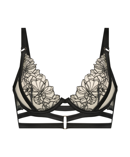 Tara Non-Padded Longline Underwired Bra, Black