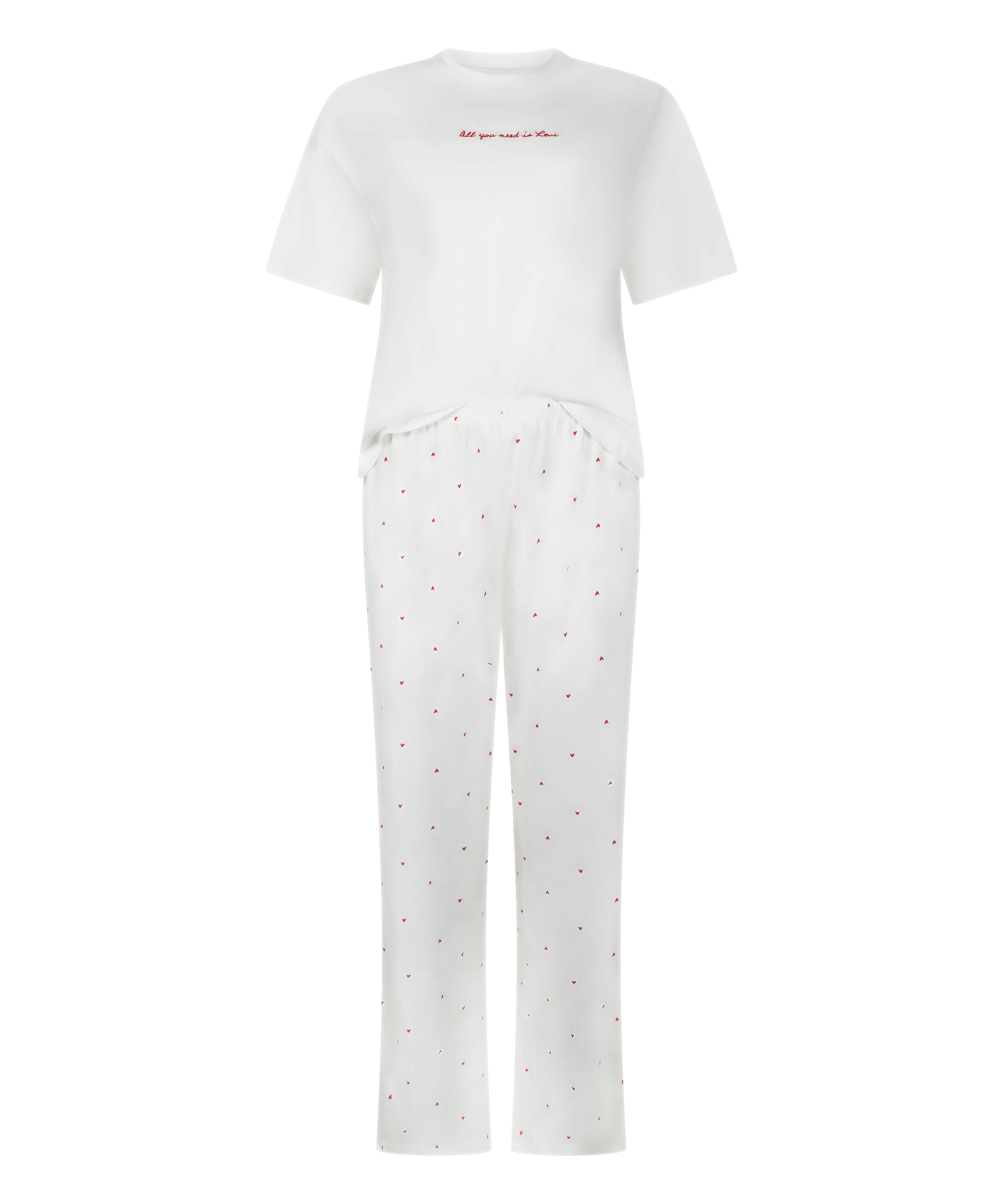 Pyjama Set Cotton Print, White, main