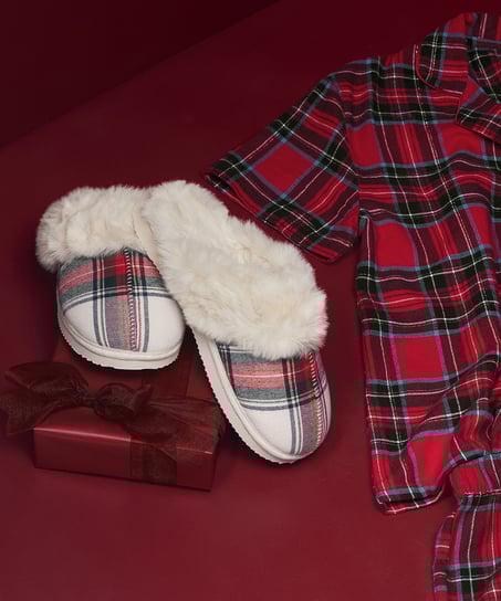 Teddy Mule Slipper, White