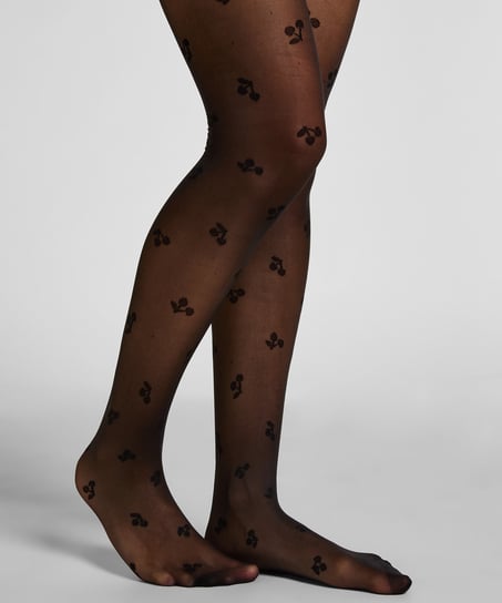 Tights 15 Denier print, Black