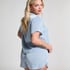 Satin Short-Sleeved Jacket, Blue